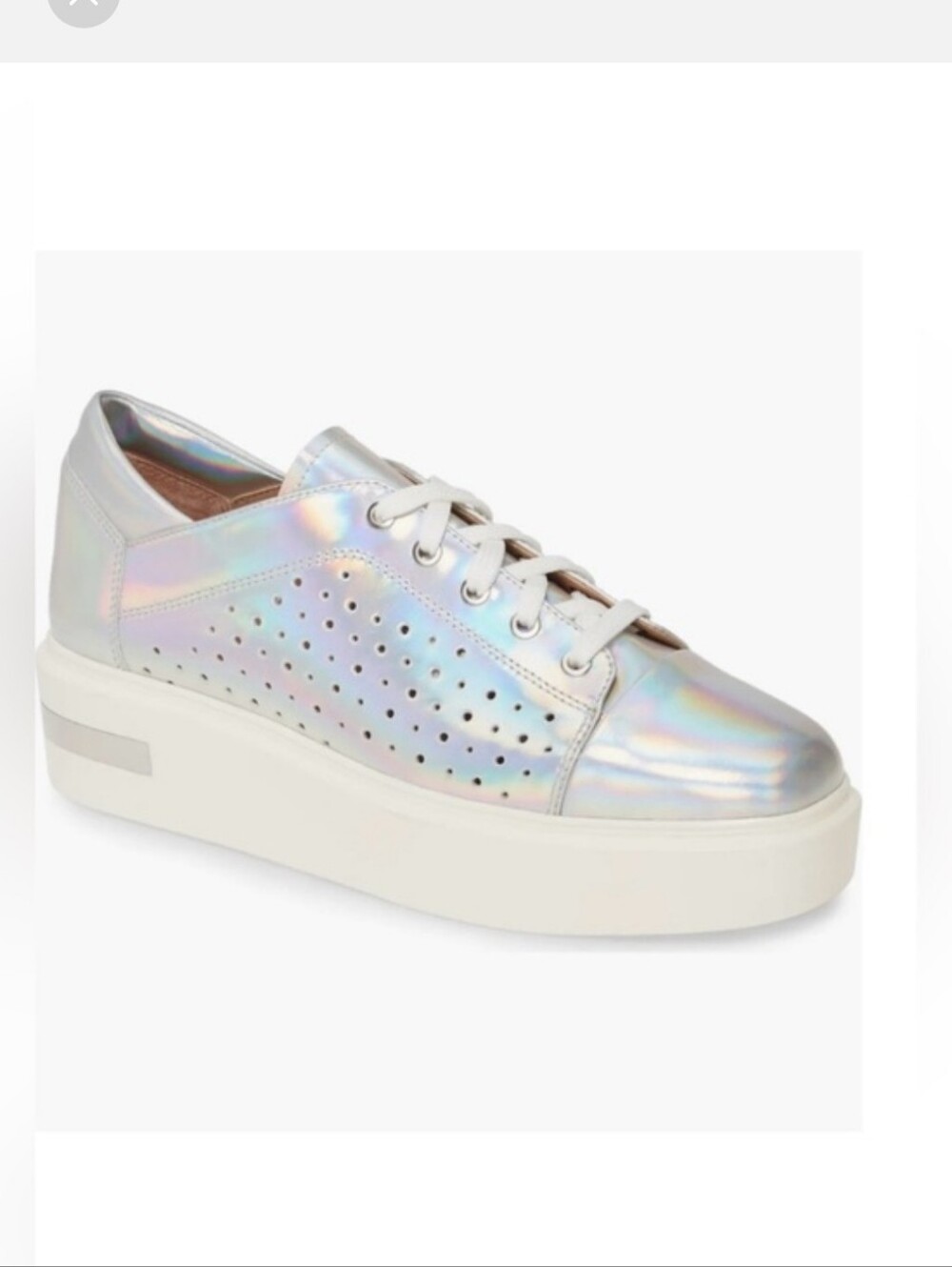 Linea Paolo Holographic Platform Lace-Up Sneaker - Women's Silver